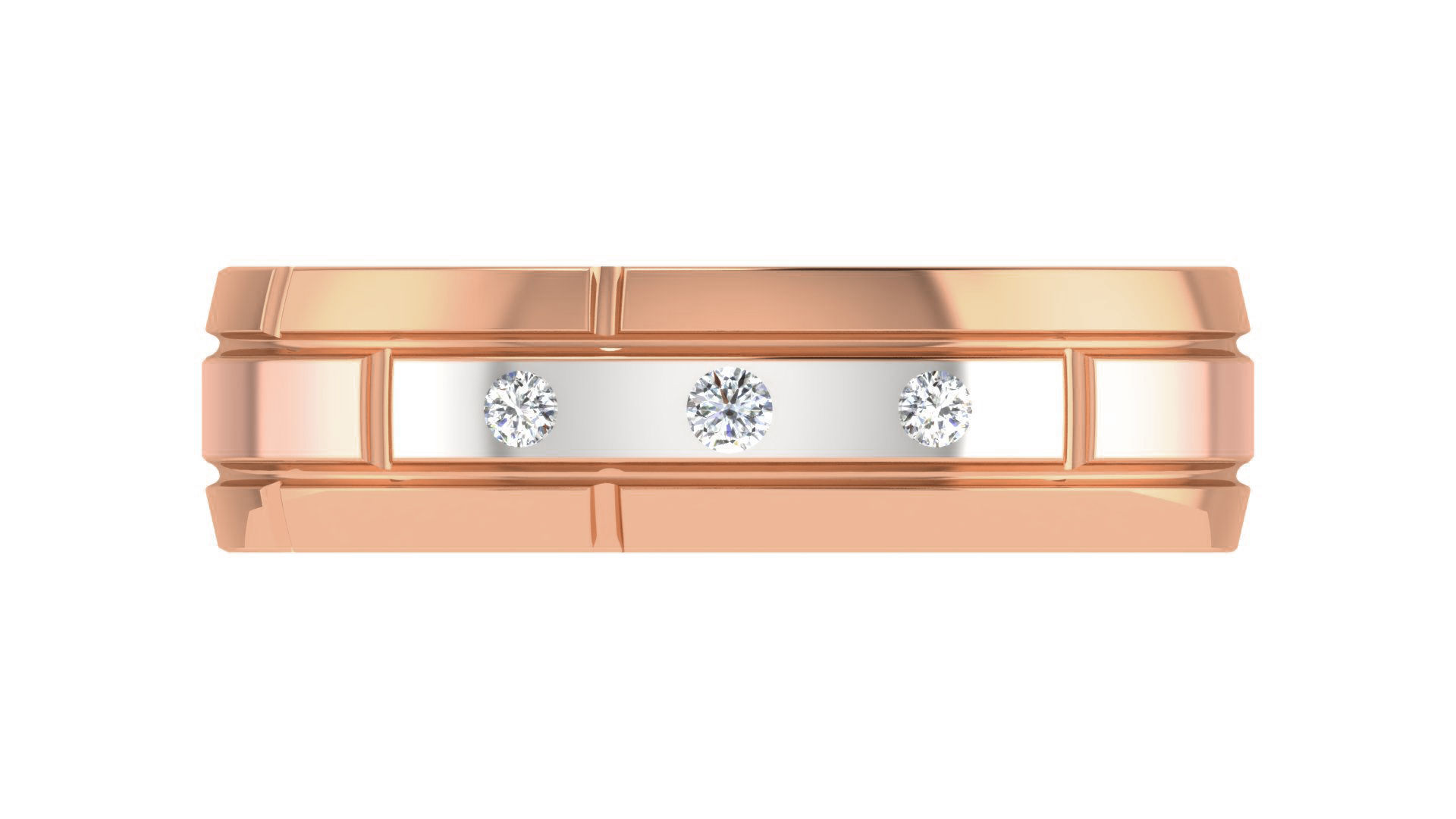 Diamond Couple Band Ring 3dm stl render detail 3D print model_9