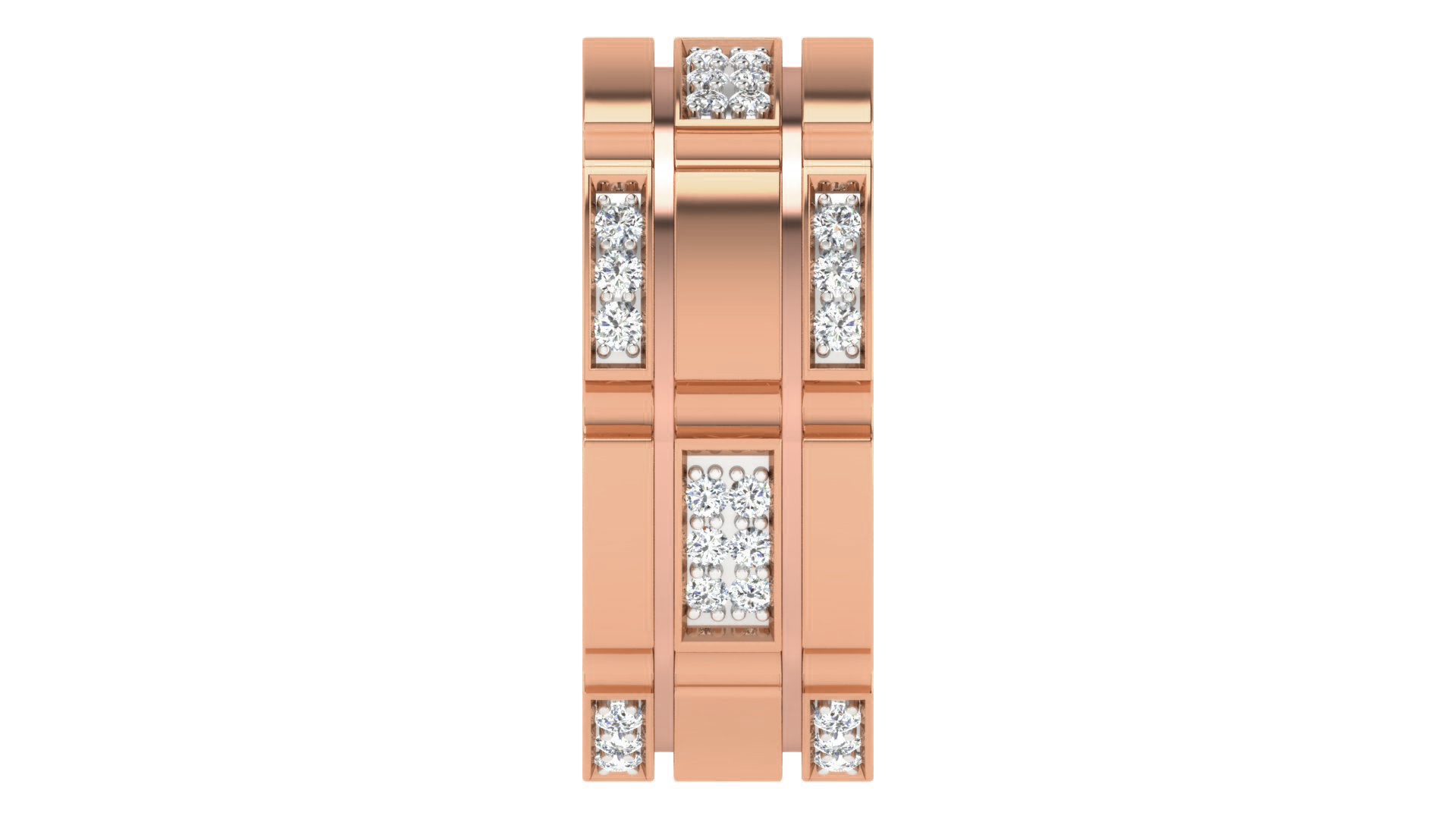 Diamond Couple Band Ring 3dm stl render detail  3D print model_8