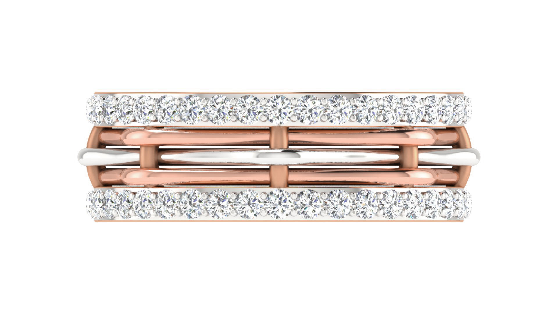 Diamond Couple Band Ring 3dm stl render detail  3D print model_5