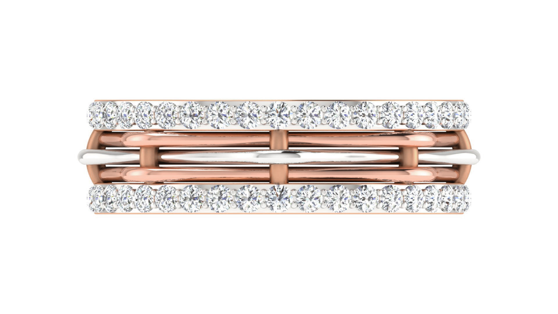 Diamond Couple Band Ring 3dm stl render detail  3D print model_9