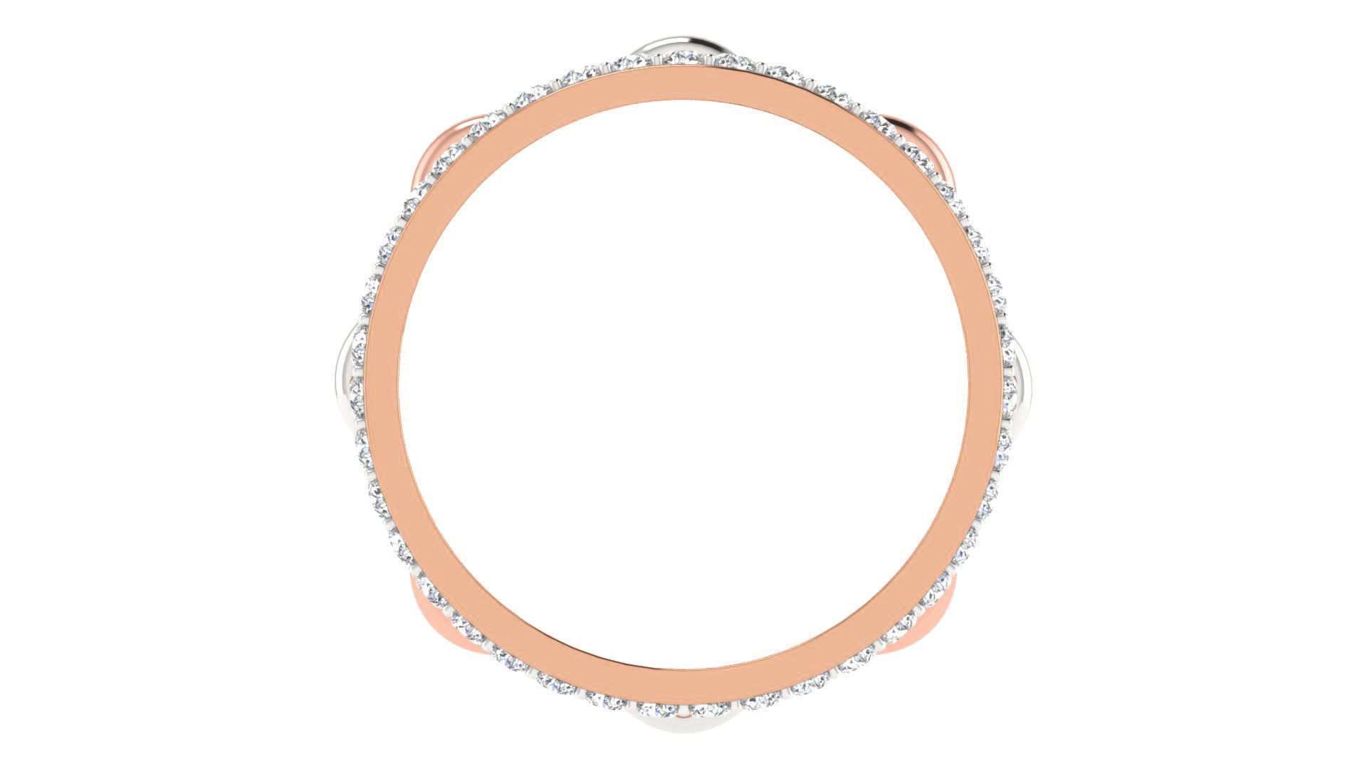 Diamond Couple Band Ring 3dm stl render detail  3D print model_3