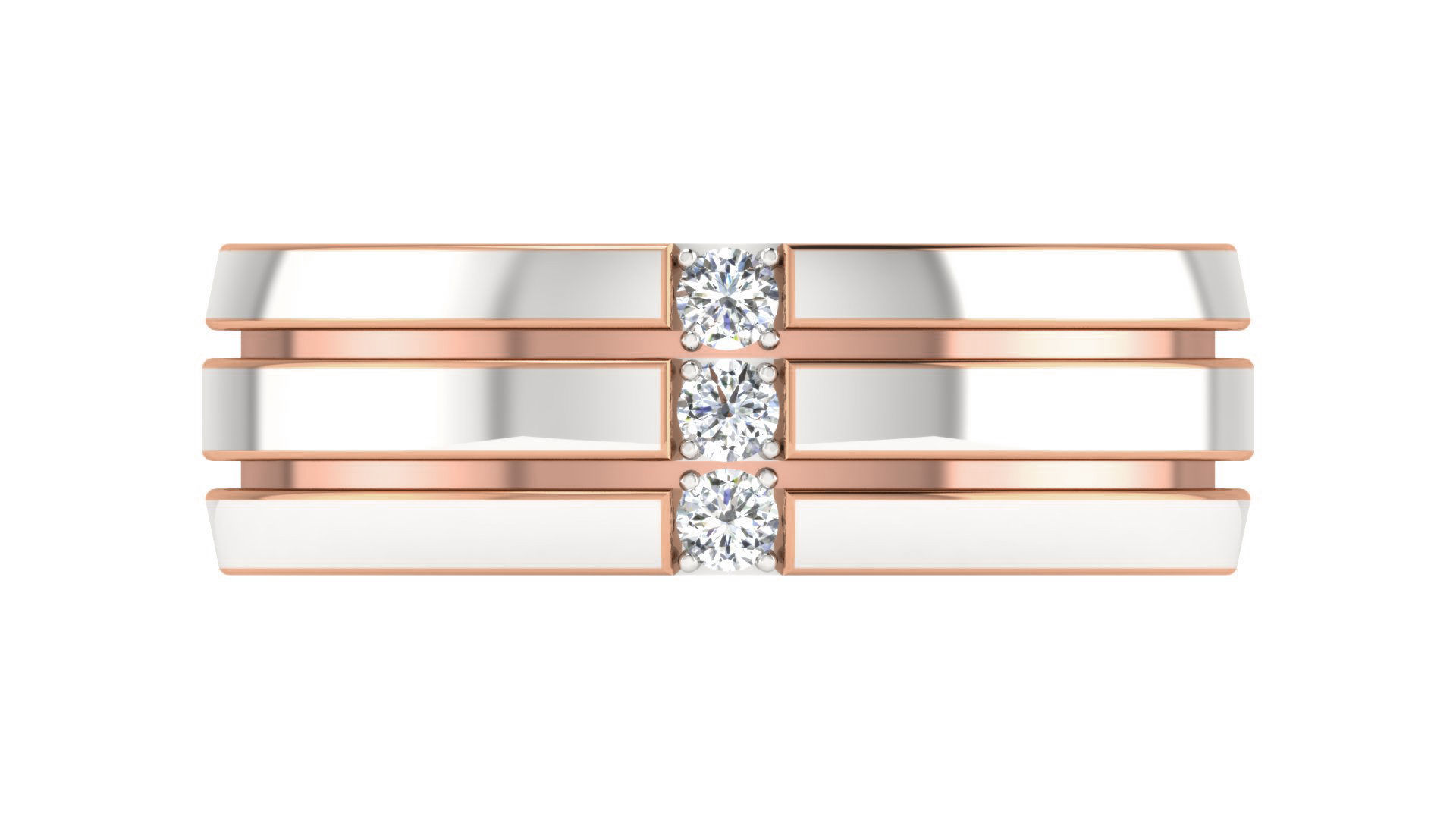 Diamond Couple Band Ring 3dm stl render detail  3D print model_5