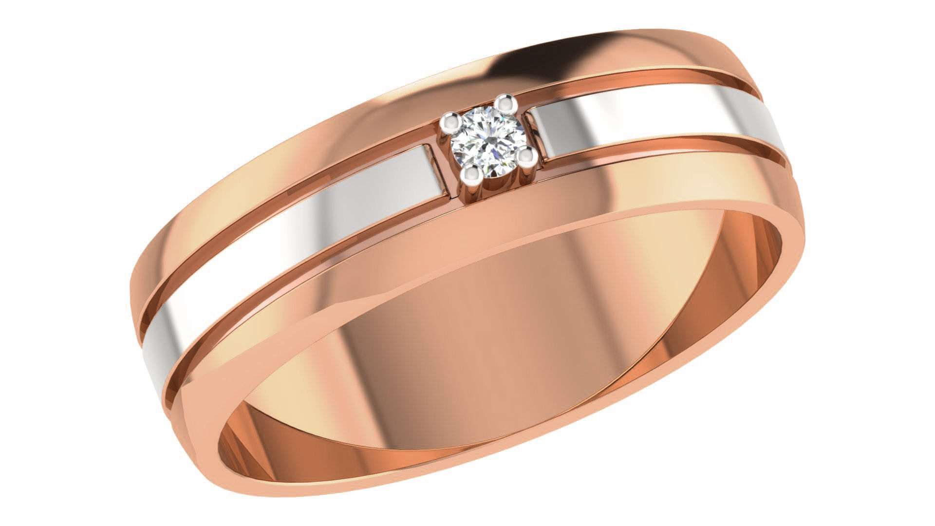 Diamond Couple Band Ring 3dm stl render detail  3D print model_6