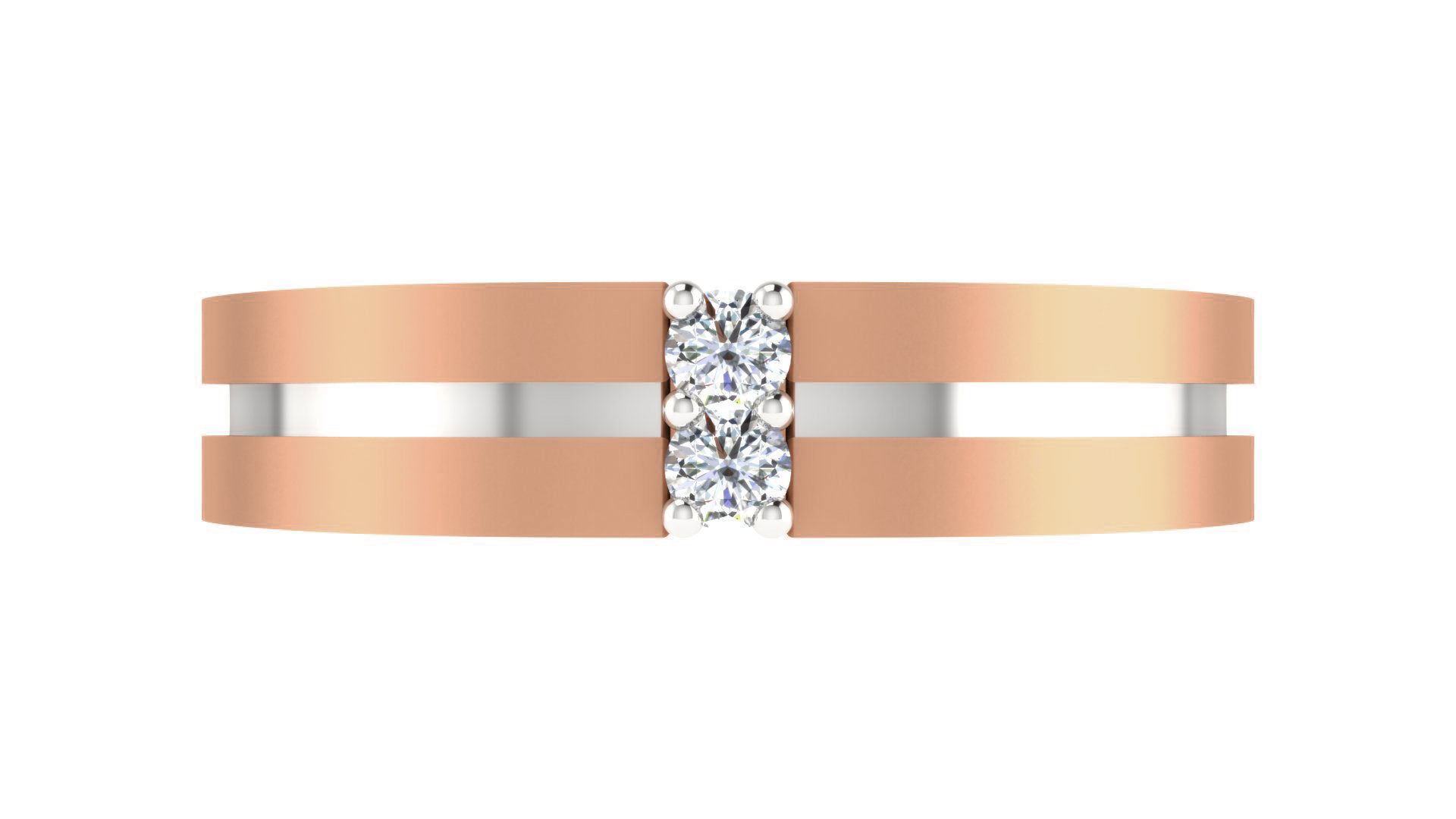 Diamond Couple Band Ring 3dm stl render detail  3D print model_5