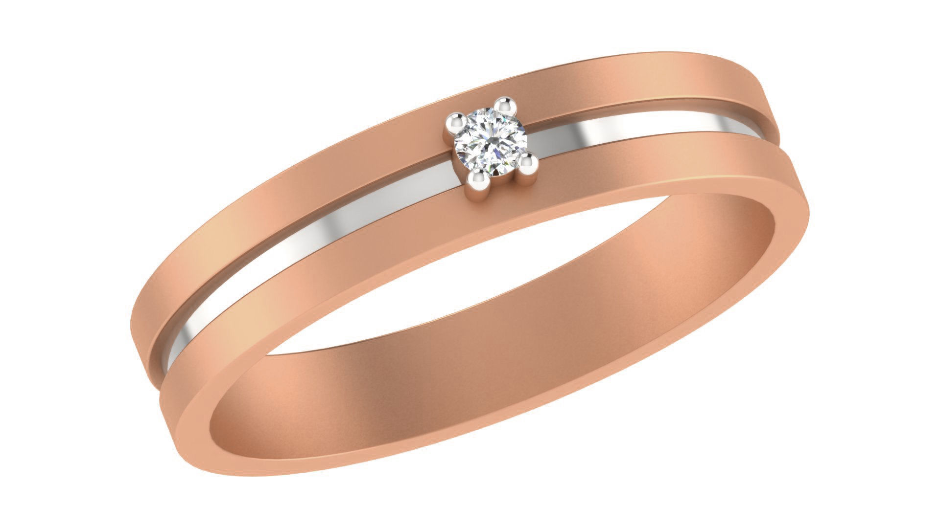 Diamond Couple Band Ring 3dm stl render detail  3D print model_6