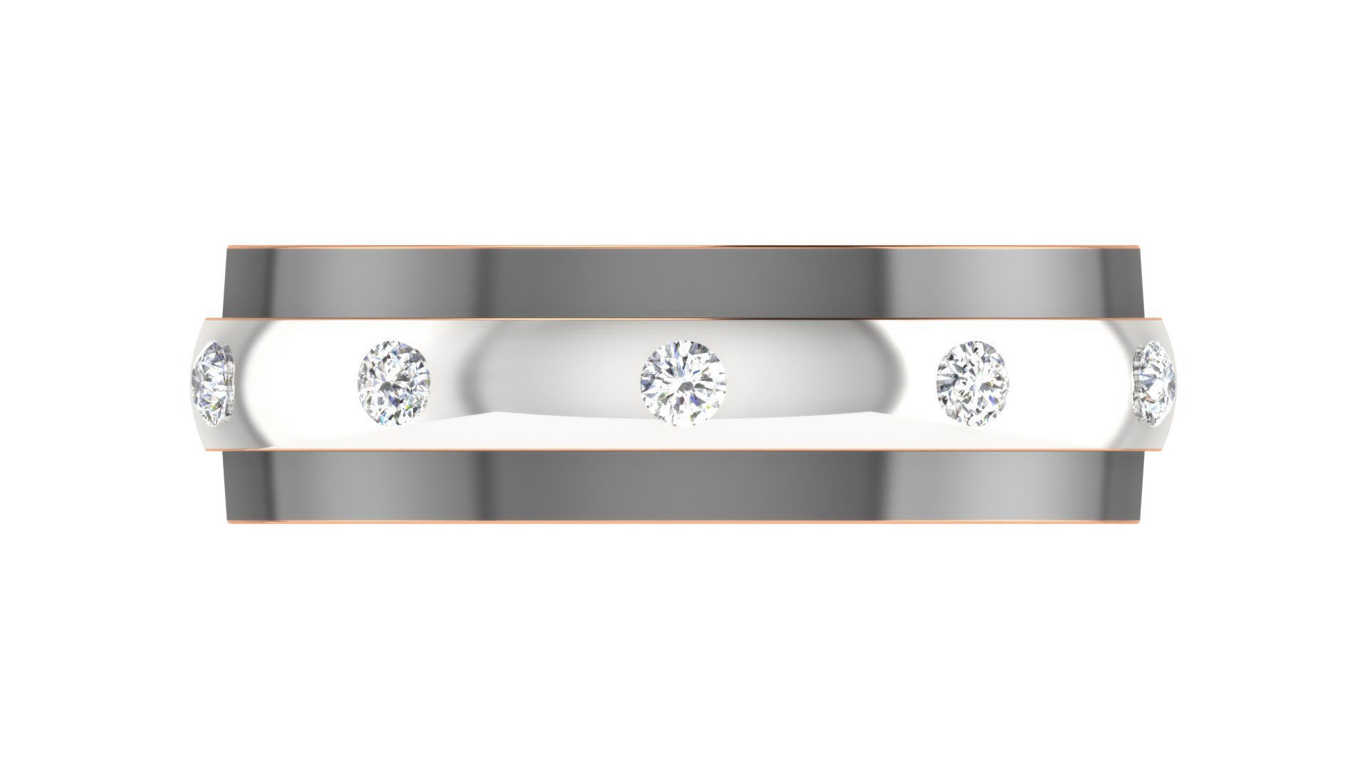 Diamond Couple Band Ring 3dm stl render detail 3D print model_9