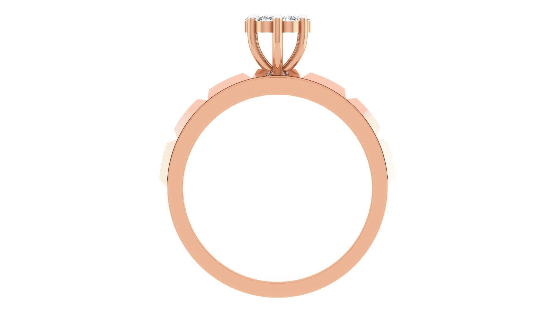 Diamond Couple Band Ring 3dm stl render detail 3D print model_7