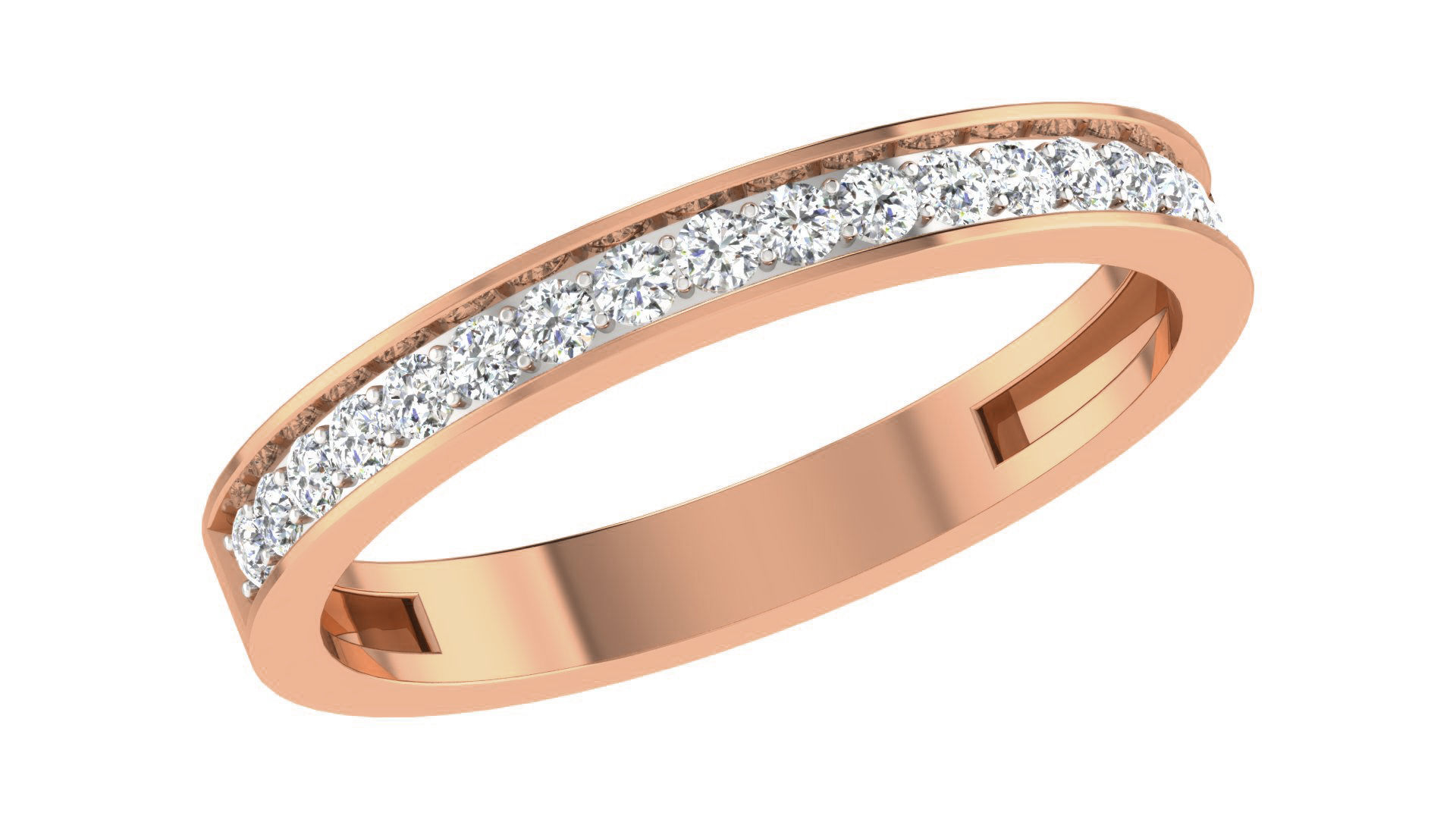 Diamond Couple Band Ring 3dm stl render detail 3D print model_2