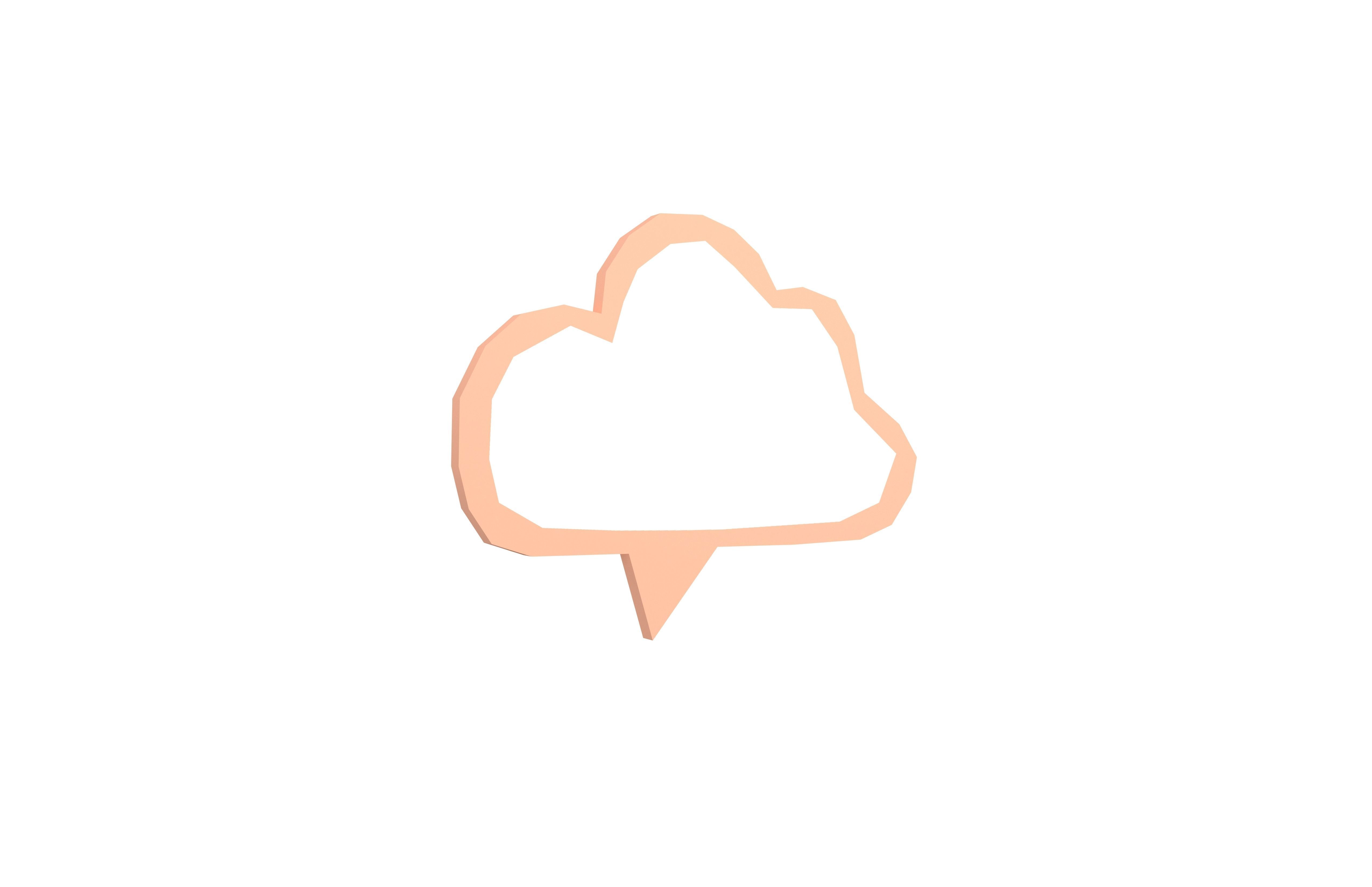 Speech Balloon v21 004 Low-poly 3D model_1