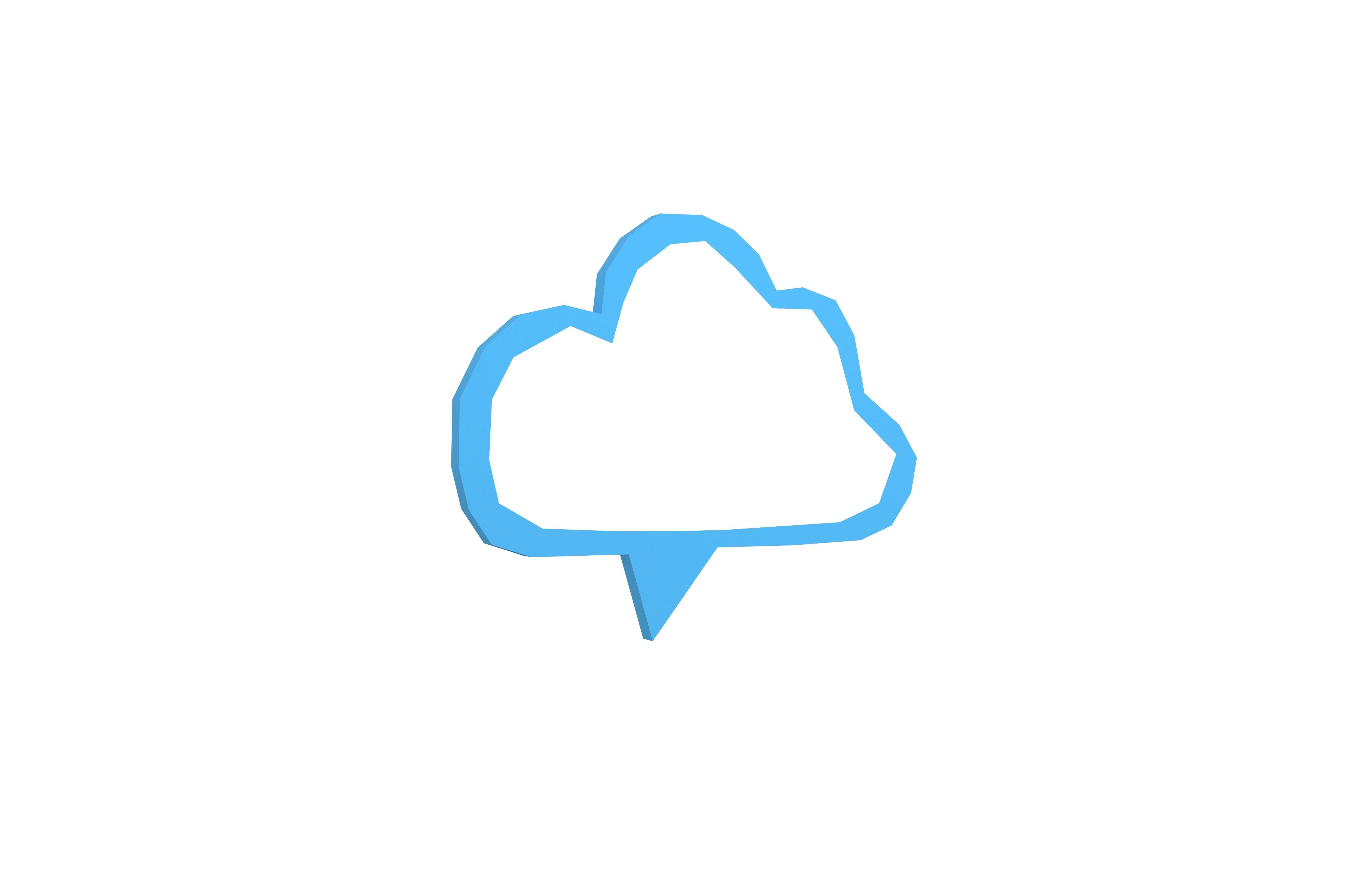 Speech Balloon v21 005 Low-poly 3D model_2