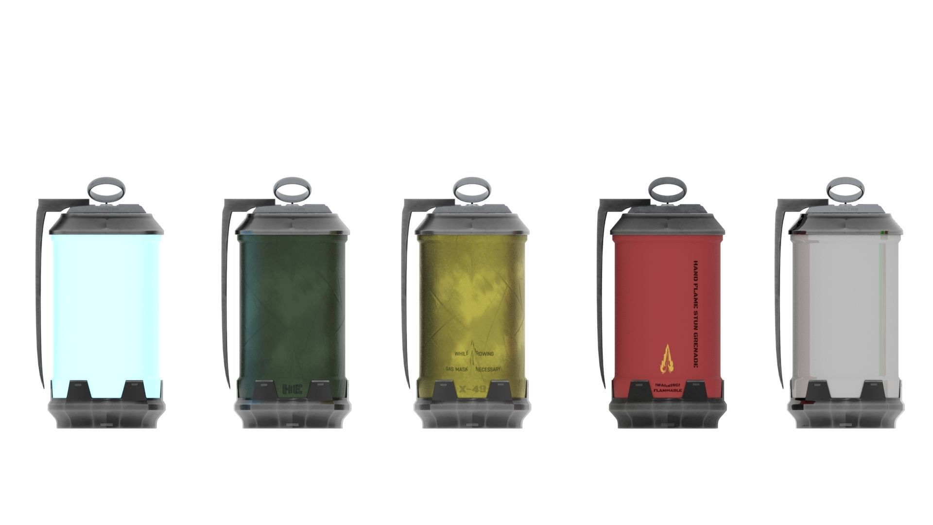 Futuristic Atomic Grenade Low-poly 3D model_11