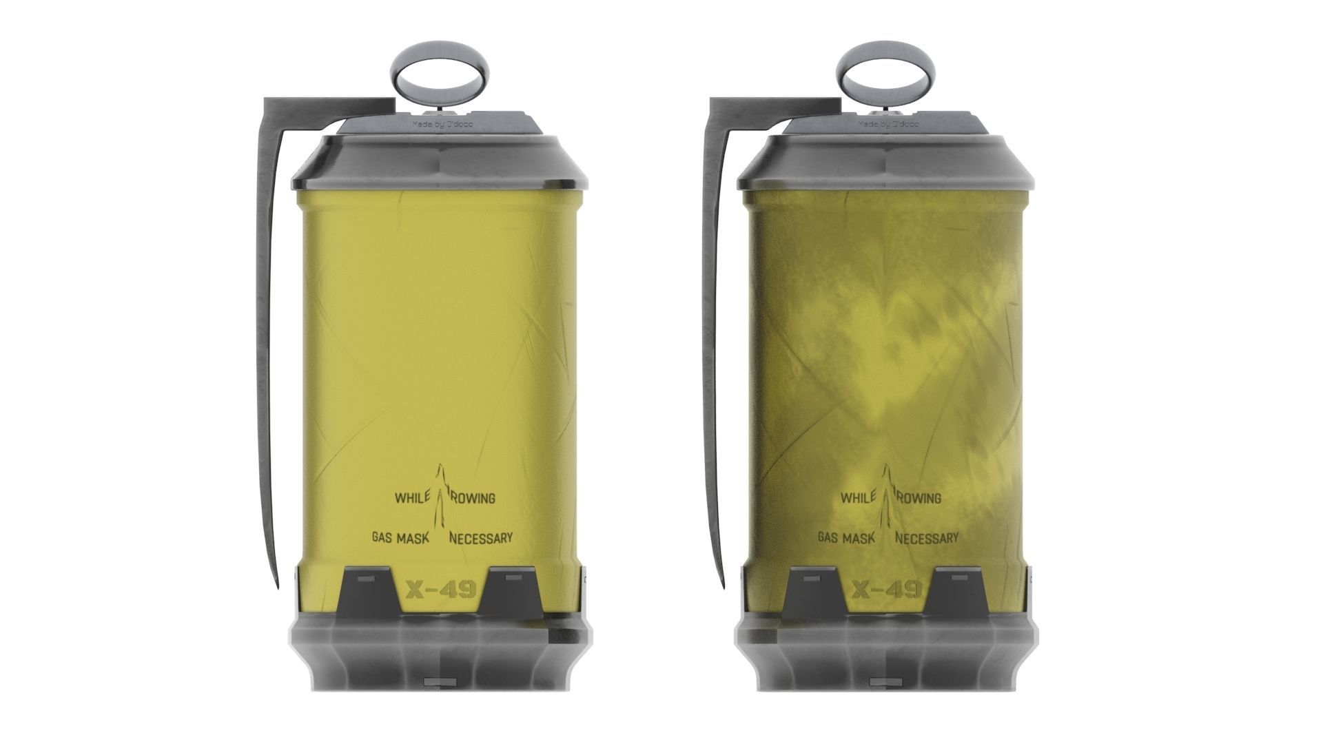 Futuristic Atomic Grenade Low-poly 3D model_2