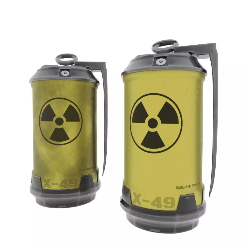 Futuristic Atomic Grenade Low-poly 3D model_0