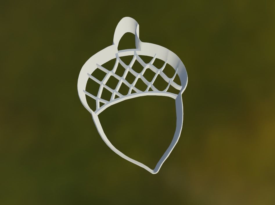 Acorn Cookie Cutter 3D print model_1