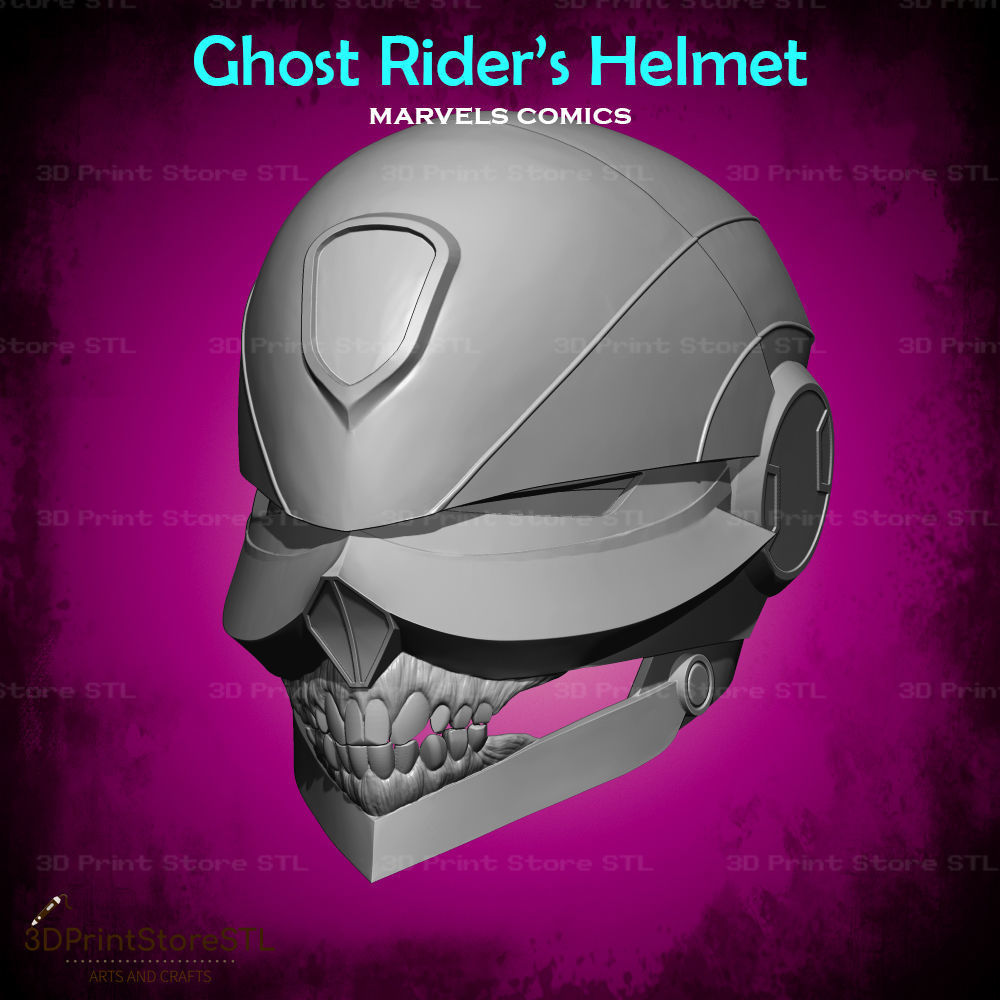 Ghost Rider Helmet Cosplay Marvels Midnight Suns - STL File 3D model 3D ...