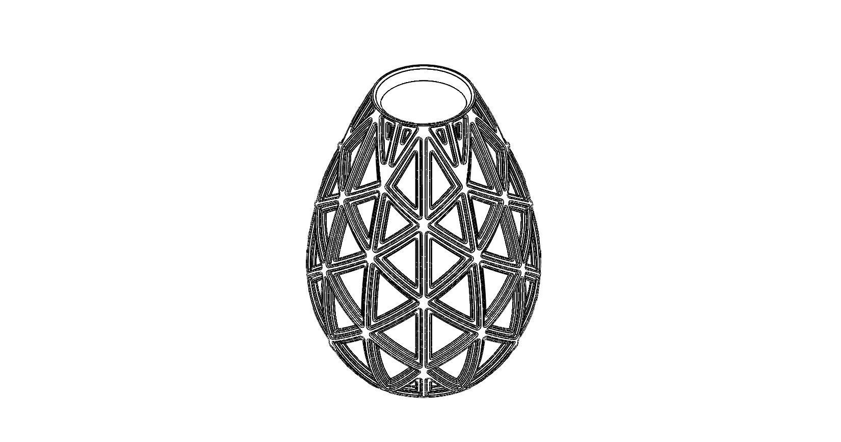 Vase collection bottle with wave pattern 3D print model_6