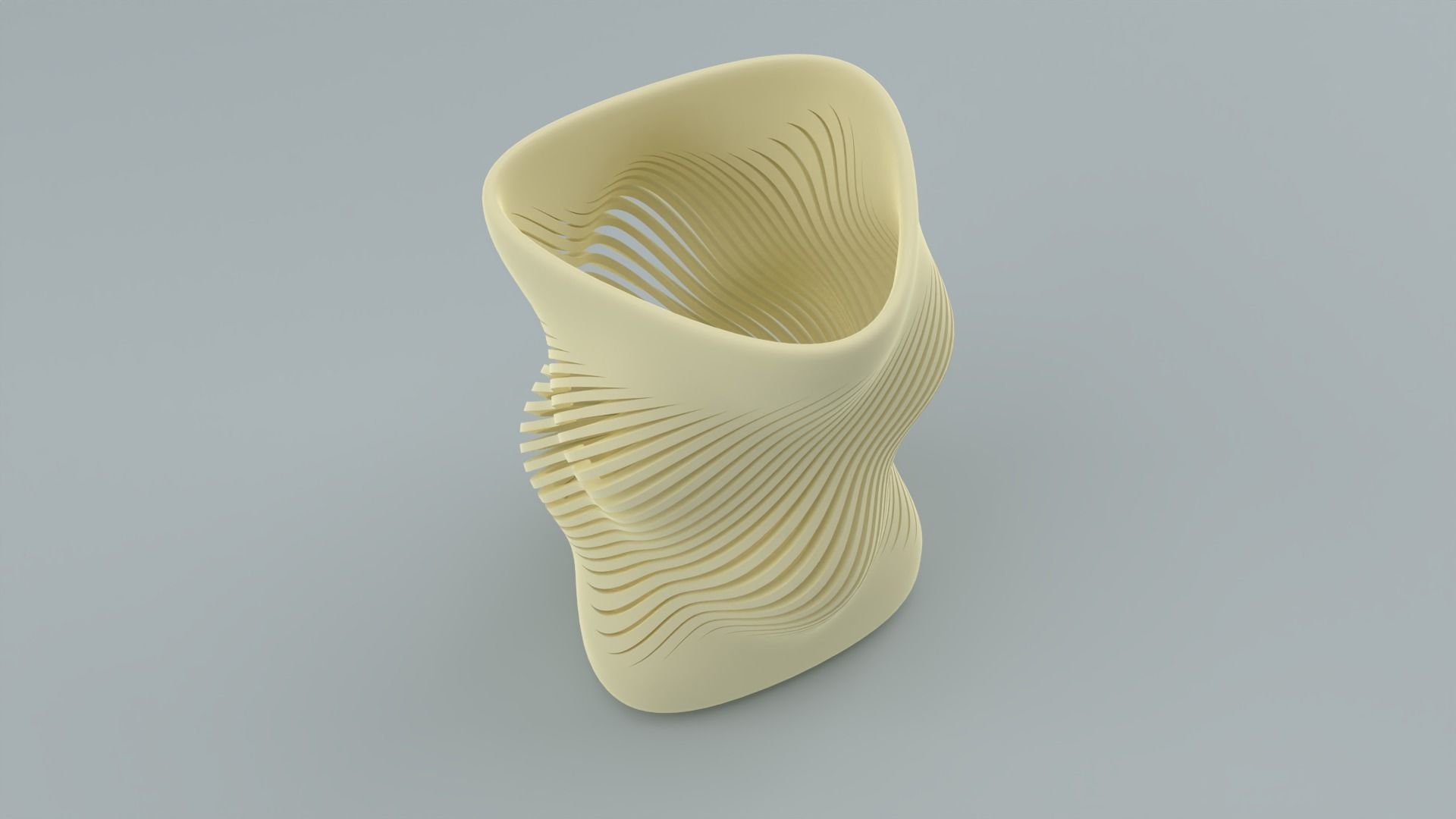 Vase collection bottle with wave pattern 3D print model_13