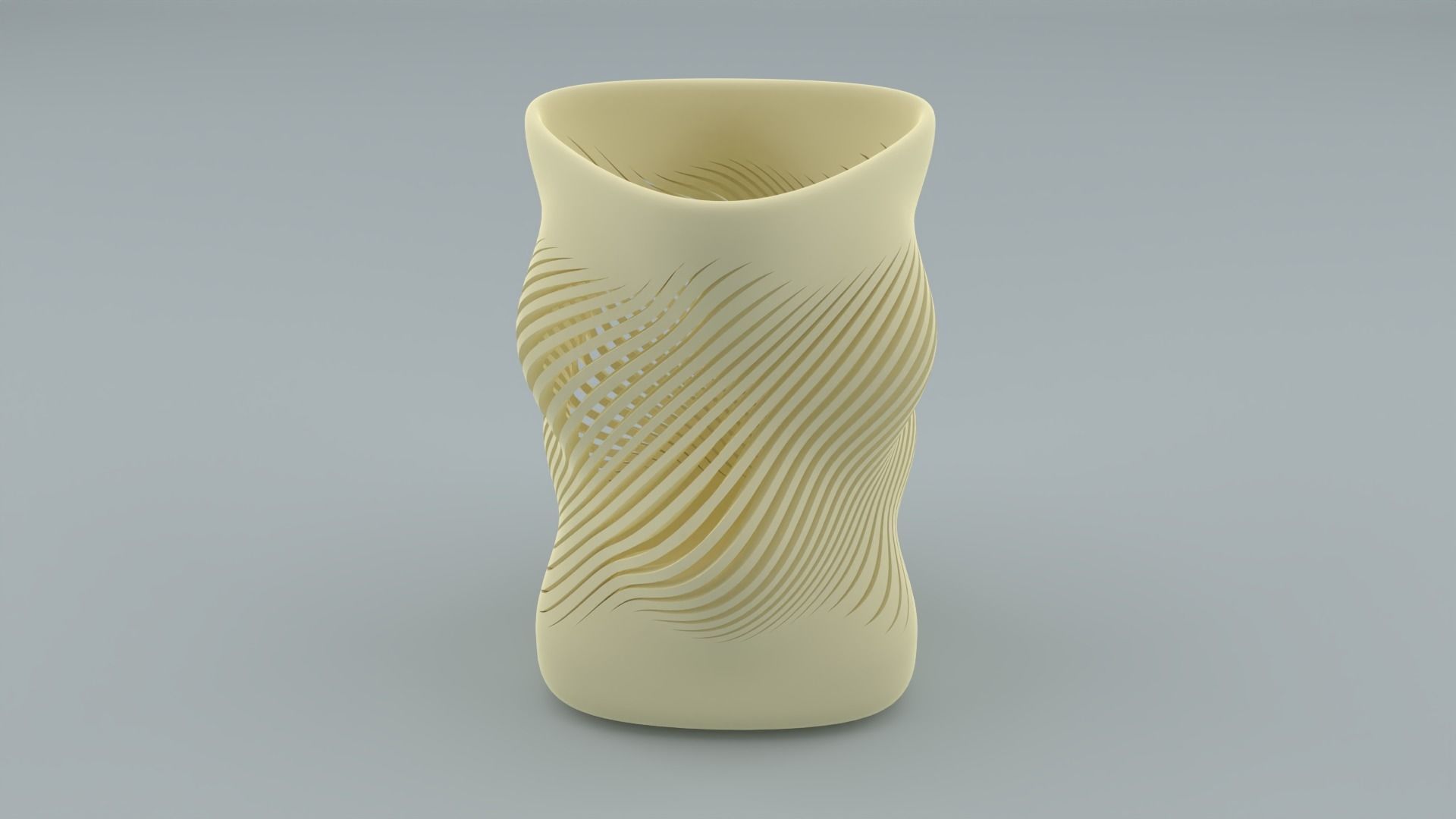 Vase collection bottle with wave pattern 3D print model_14