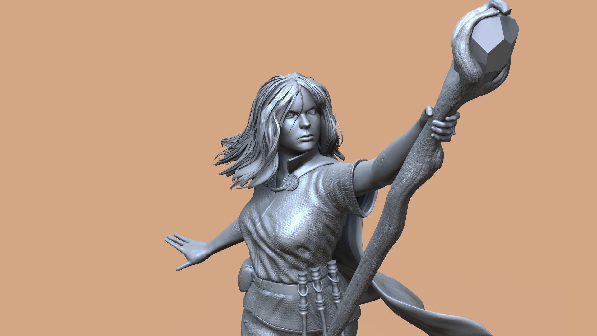 Human Sorcerer - Wizard - Catti-Bri 3D print model_2