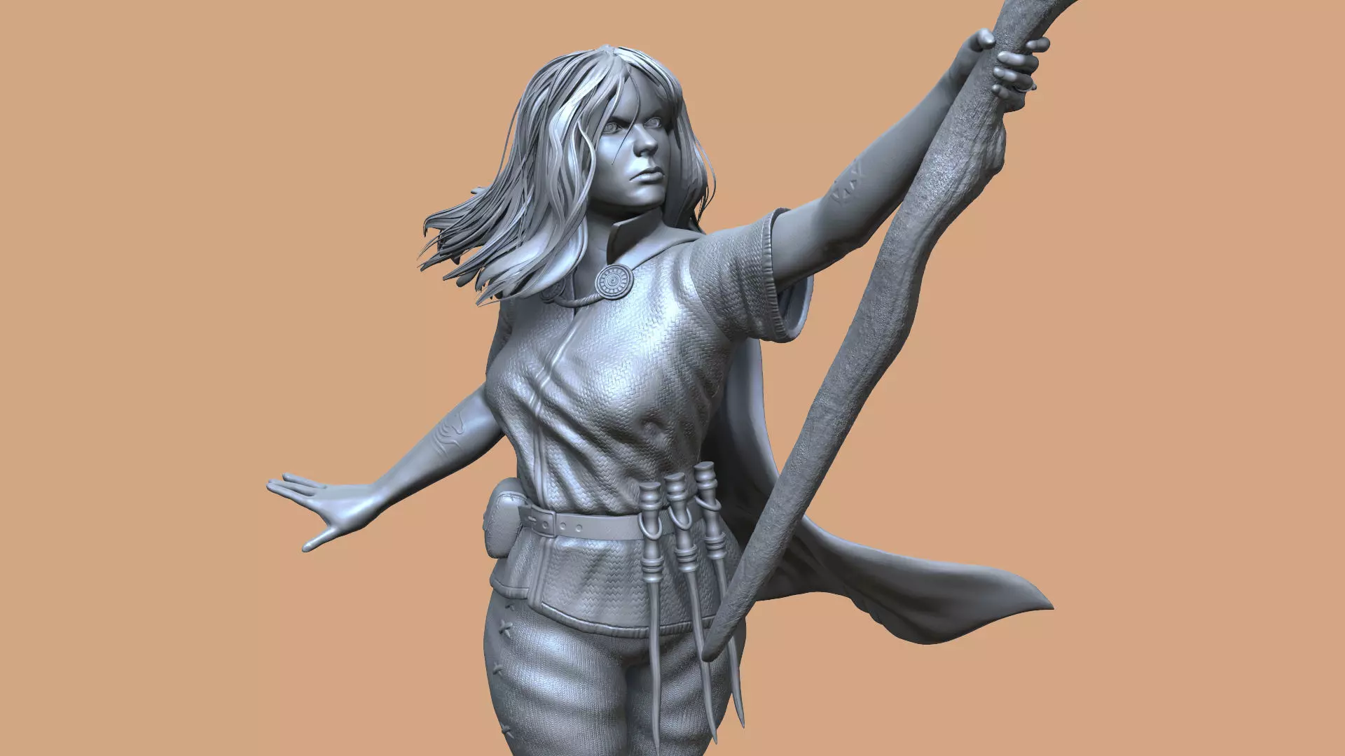Human Sorcerer - Wizard - Catti-Bri 3D print model_0