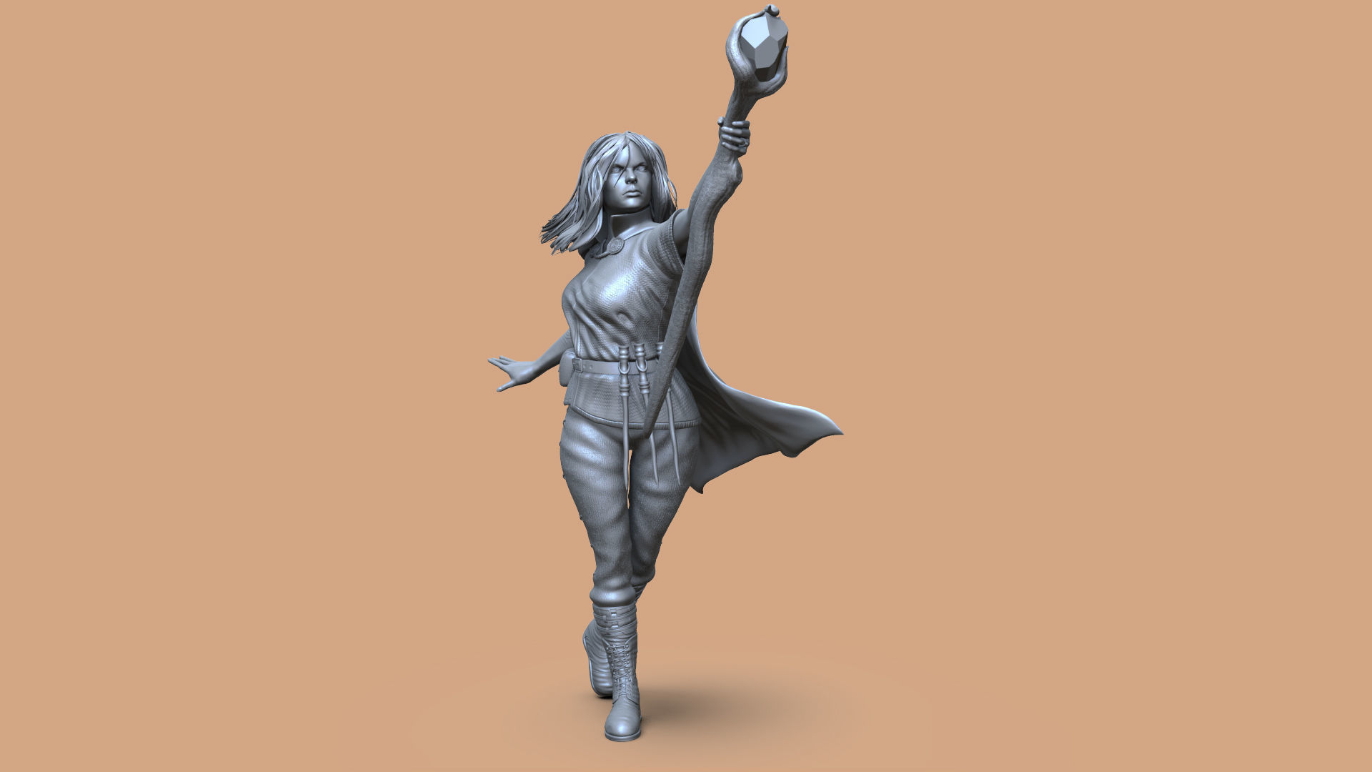 Human Sorcerer - Wizard - Catti-Bri 3D print model_3