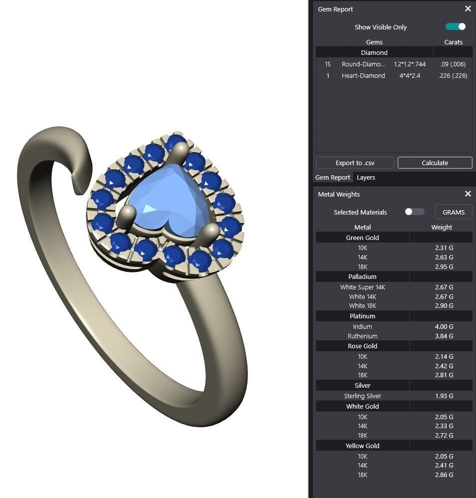 Heart Shaped Engagement Ring 3D print model_6