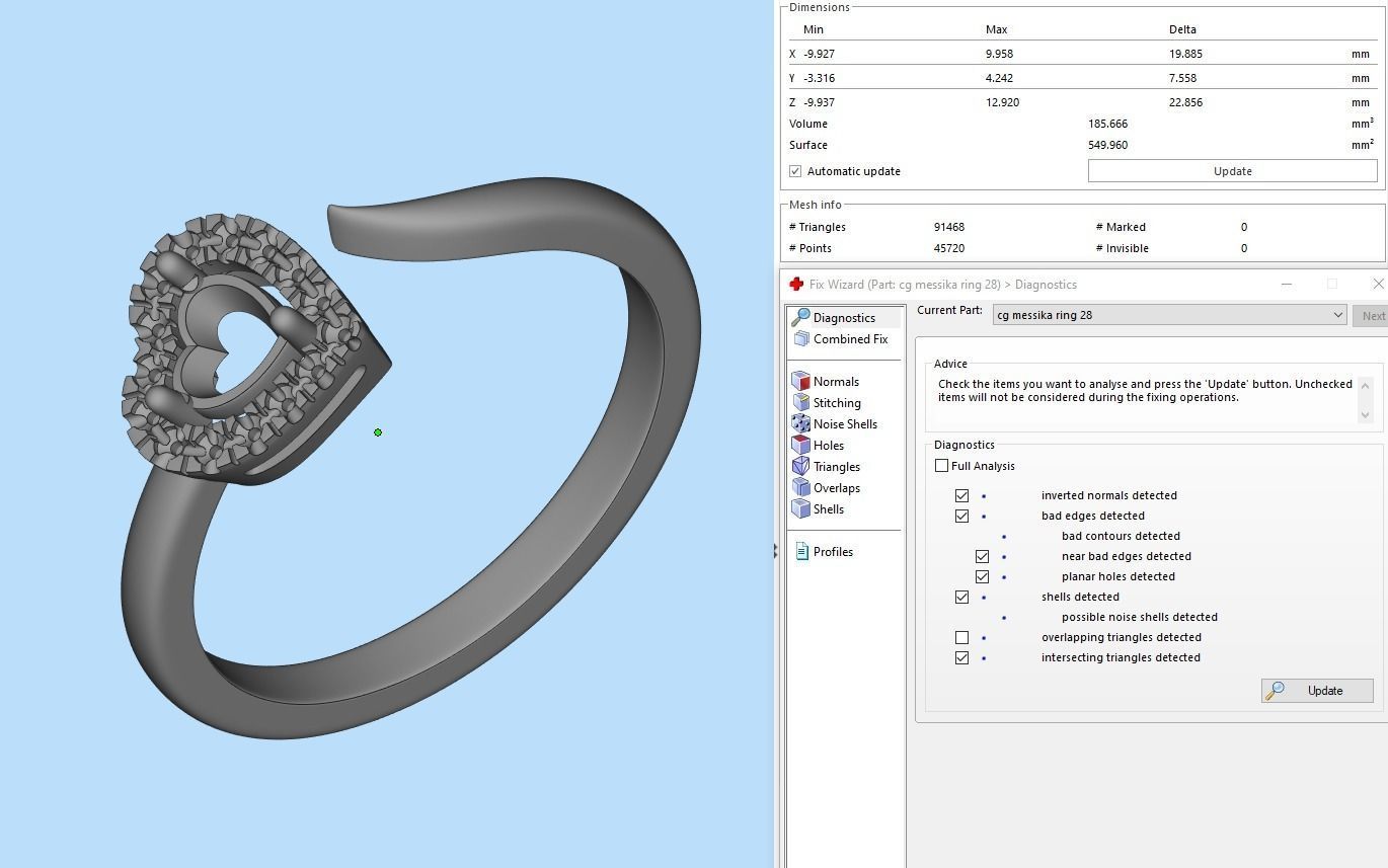 Heart Shaped Engagement Ring 3D print model_7