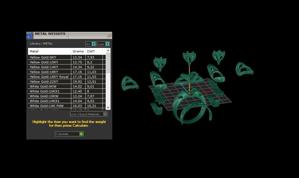 Ring and Earrings Diamond jewelry set 3d print modelC18 3D print model_10