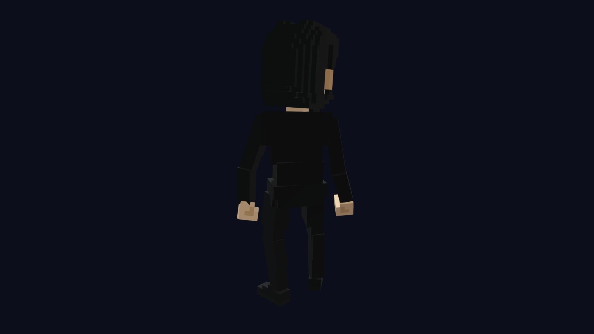 Hitman Character - 3D Voxel Model Low-poly 3D model_3