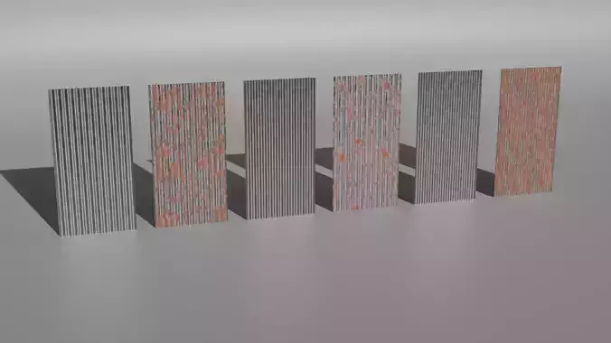 Corrugated Galvanized Sheets  Low-poly 3D model