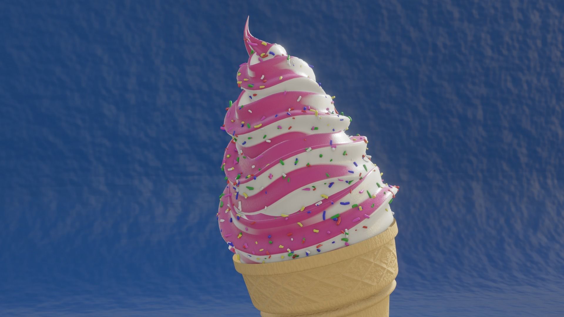 Ice-cream Realistic 3D Model ice cream cone 3D model_2