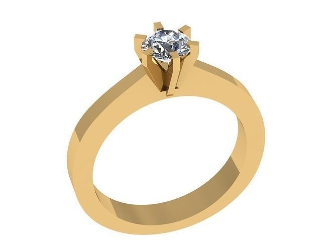 Ring440 gold engagement ring with diamond 3D model 3D printable | CGTrader