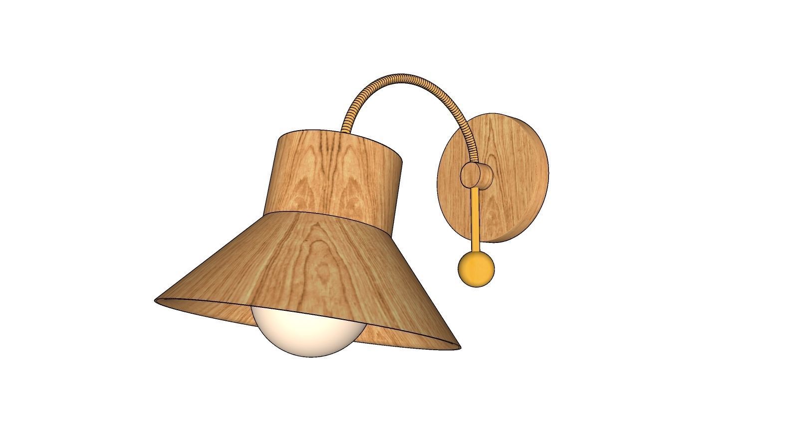 Wood Hood Sconce 3D model_1