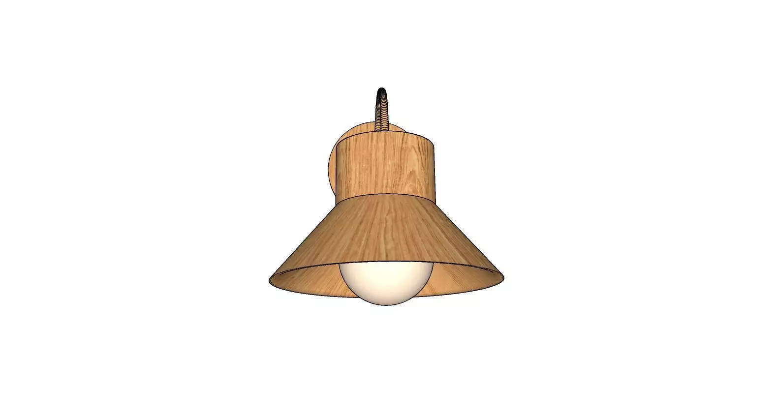 Wood Hood Sconce 3D model_0
