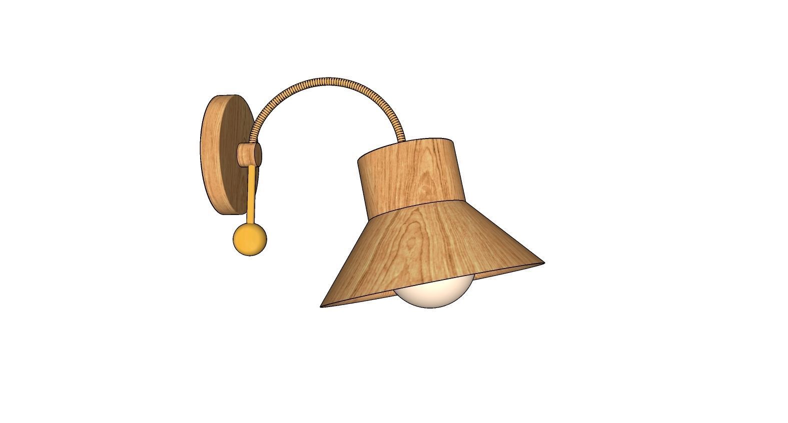 Wood Hood Sconce 3D model_3
