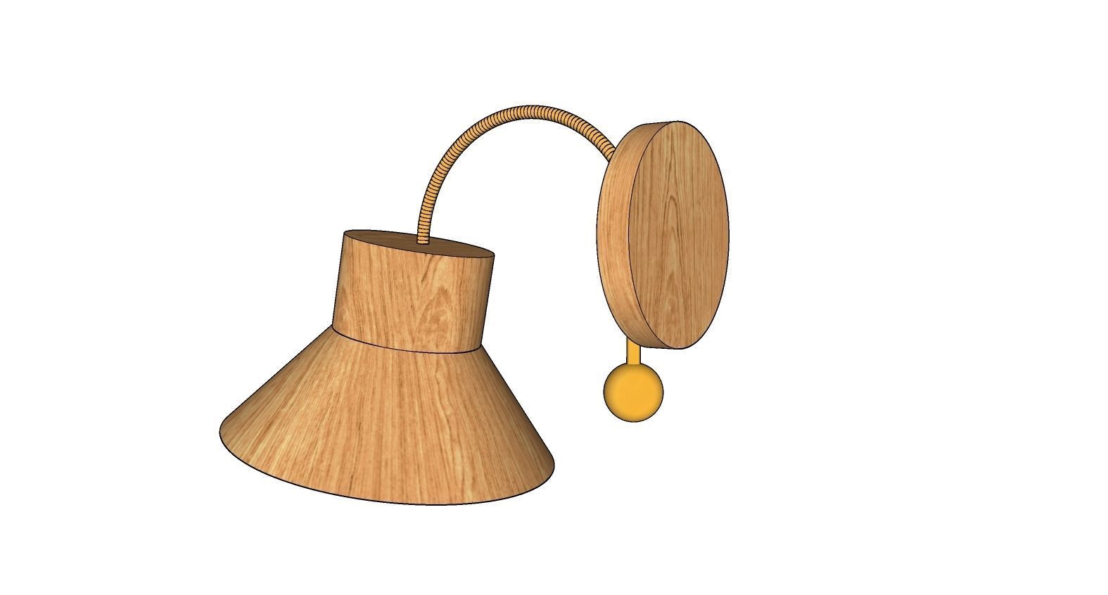 Wood Hood Sconce 3D model_2