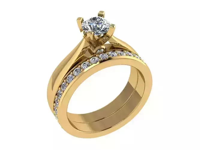 Ring443 engagement ring set gold