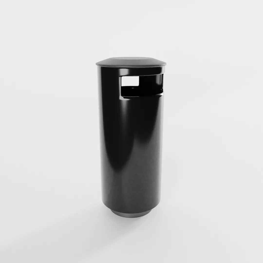 Public Trash Can 3D model_0