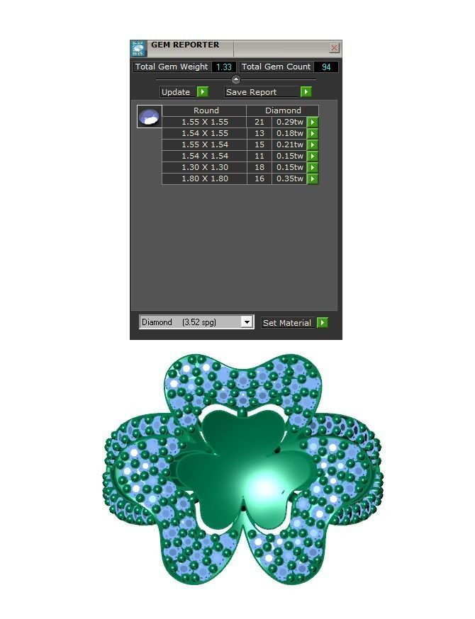 Ring445 gold flower ring with diamonds 3D print model_6