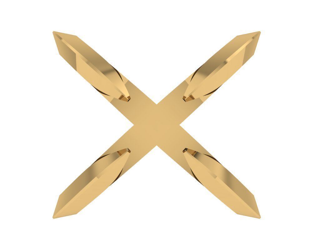 Ring446 golden letter x 3D print model_1