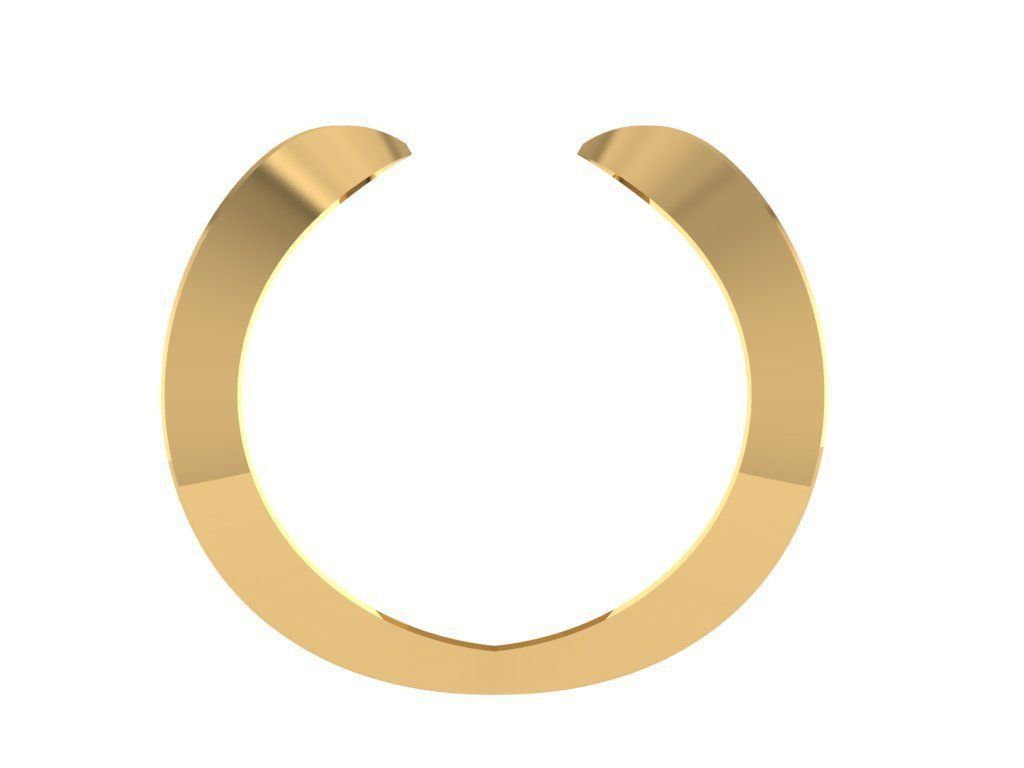 Ring446 golden letter x 3D print model_2