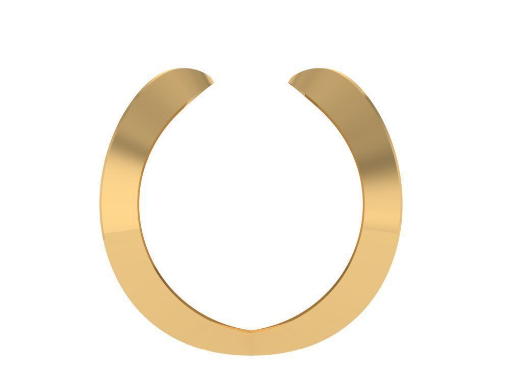 Ring446 golden letter x 3D print model_3