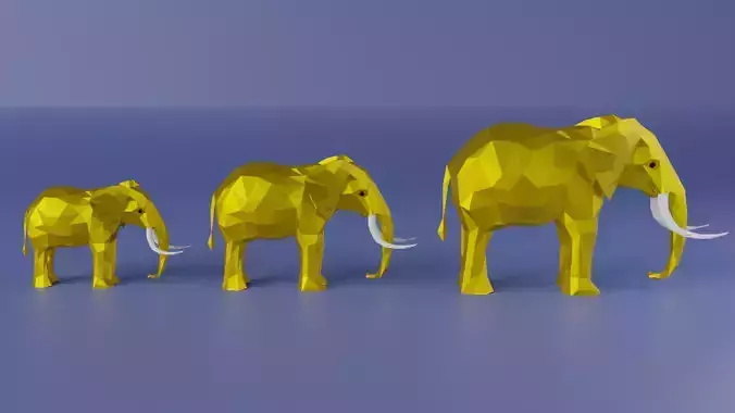 Gold Elephant Statue