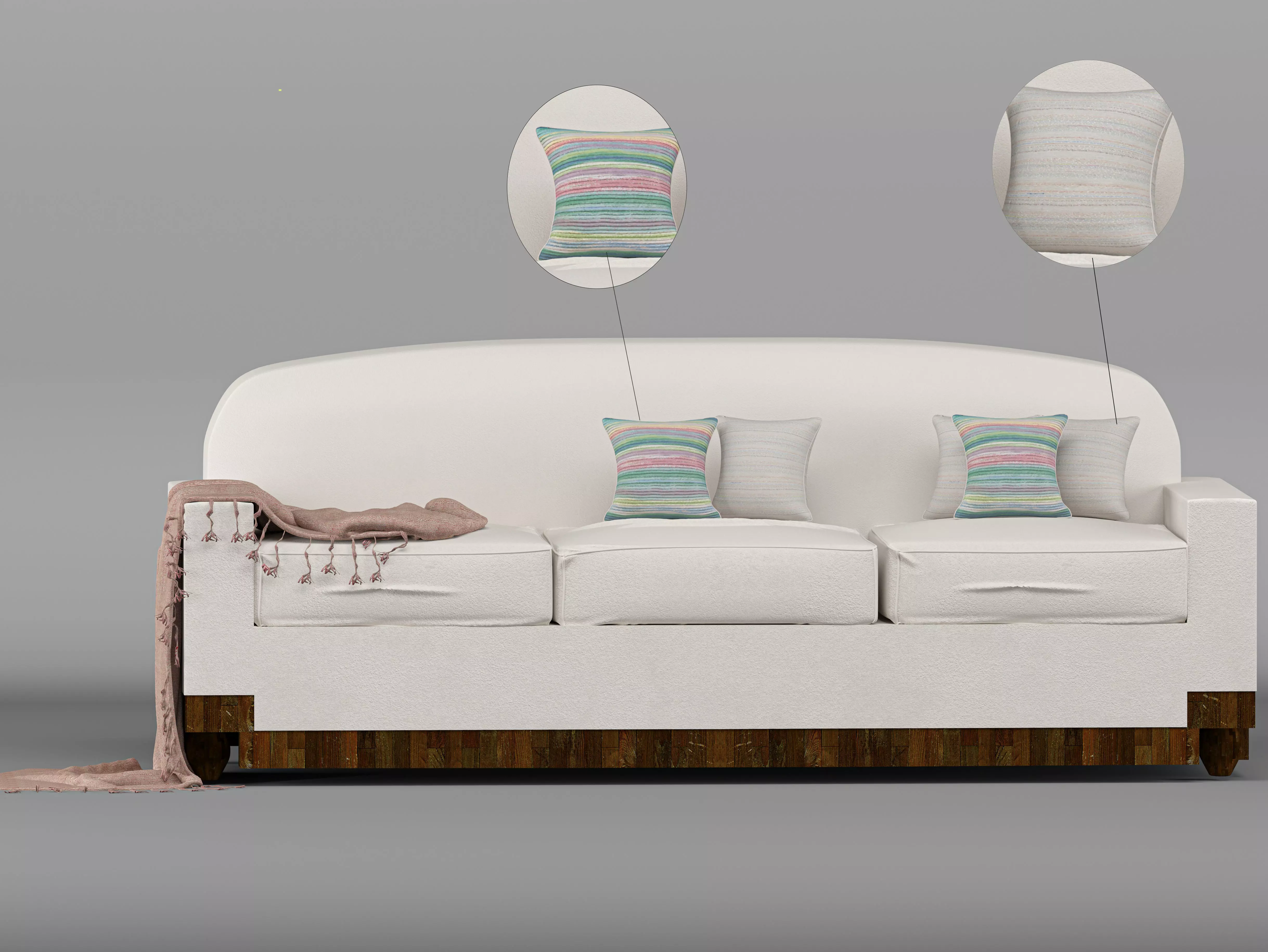 three-seat sofa  3D model_0