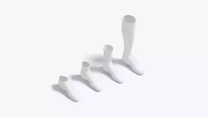 White Single Socks different shapes - fabric sox 