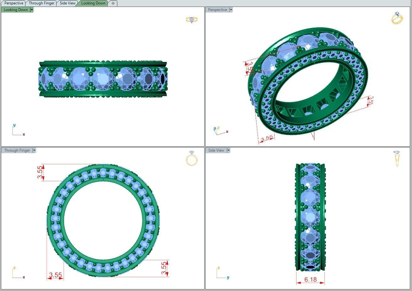 Ring450 diamond eternity ring gold 3D print model_5