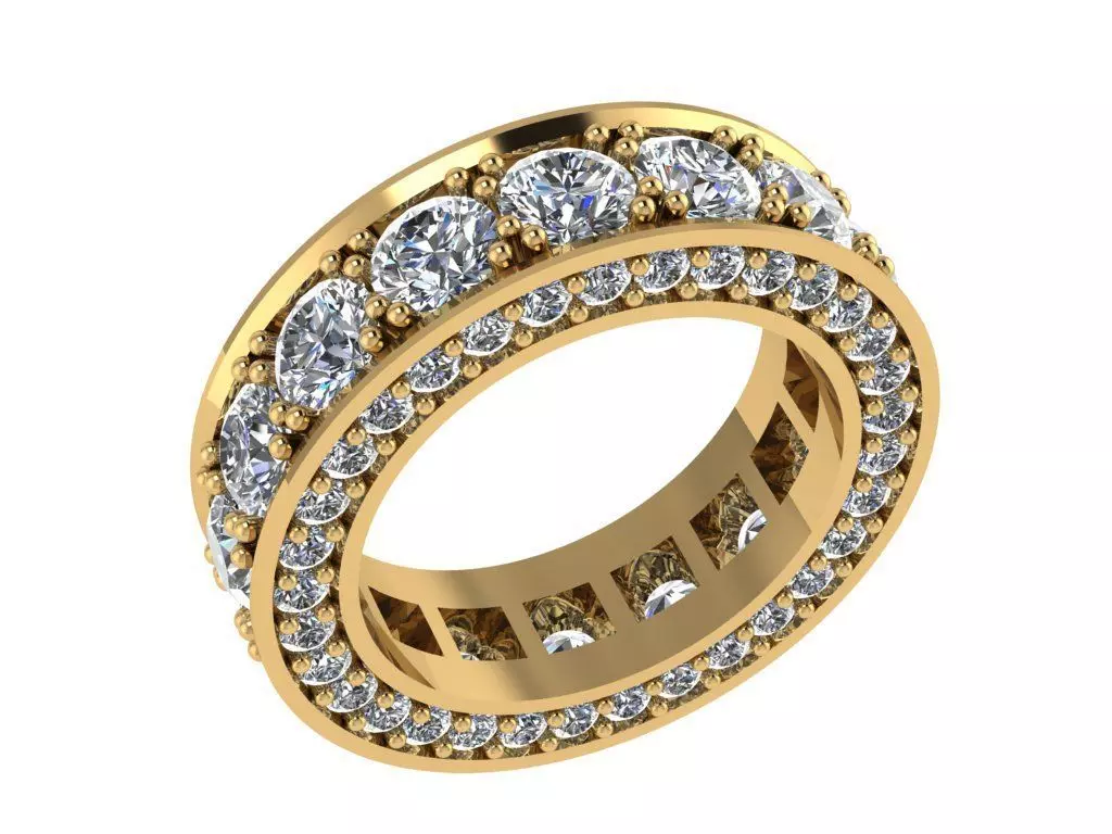 Ring450 diamond eternity ring gold 3D print model_0