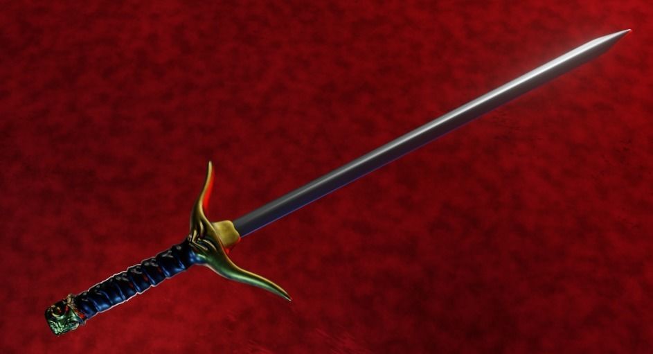 sword gold Low-poly 3D model_5