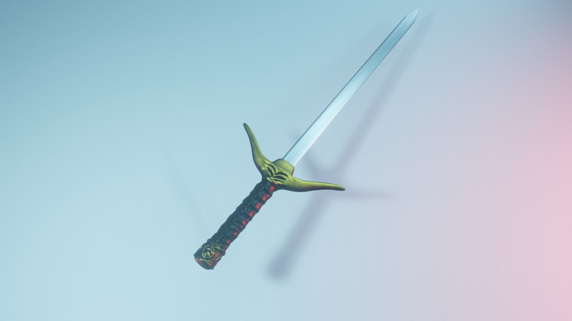 sword gold Low-poly 3D model_1
