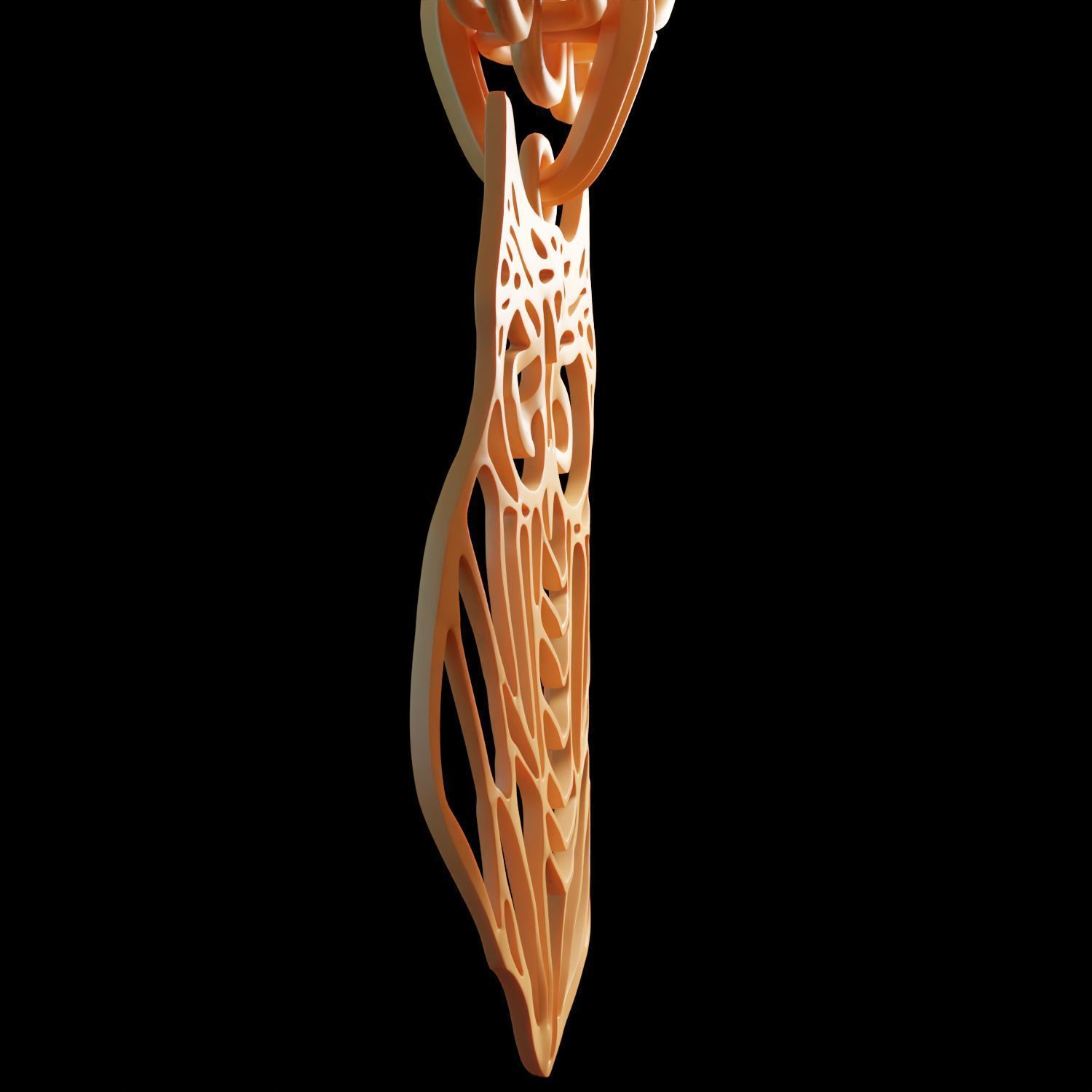 Owl Stylized Wireframe Pendant Amulet Necklace 3D print model_10